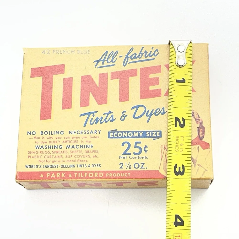 Vintage 1940s Tintex‎ All Fabric Dye 42 French Blue Economy Size NOS Unopened